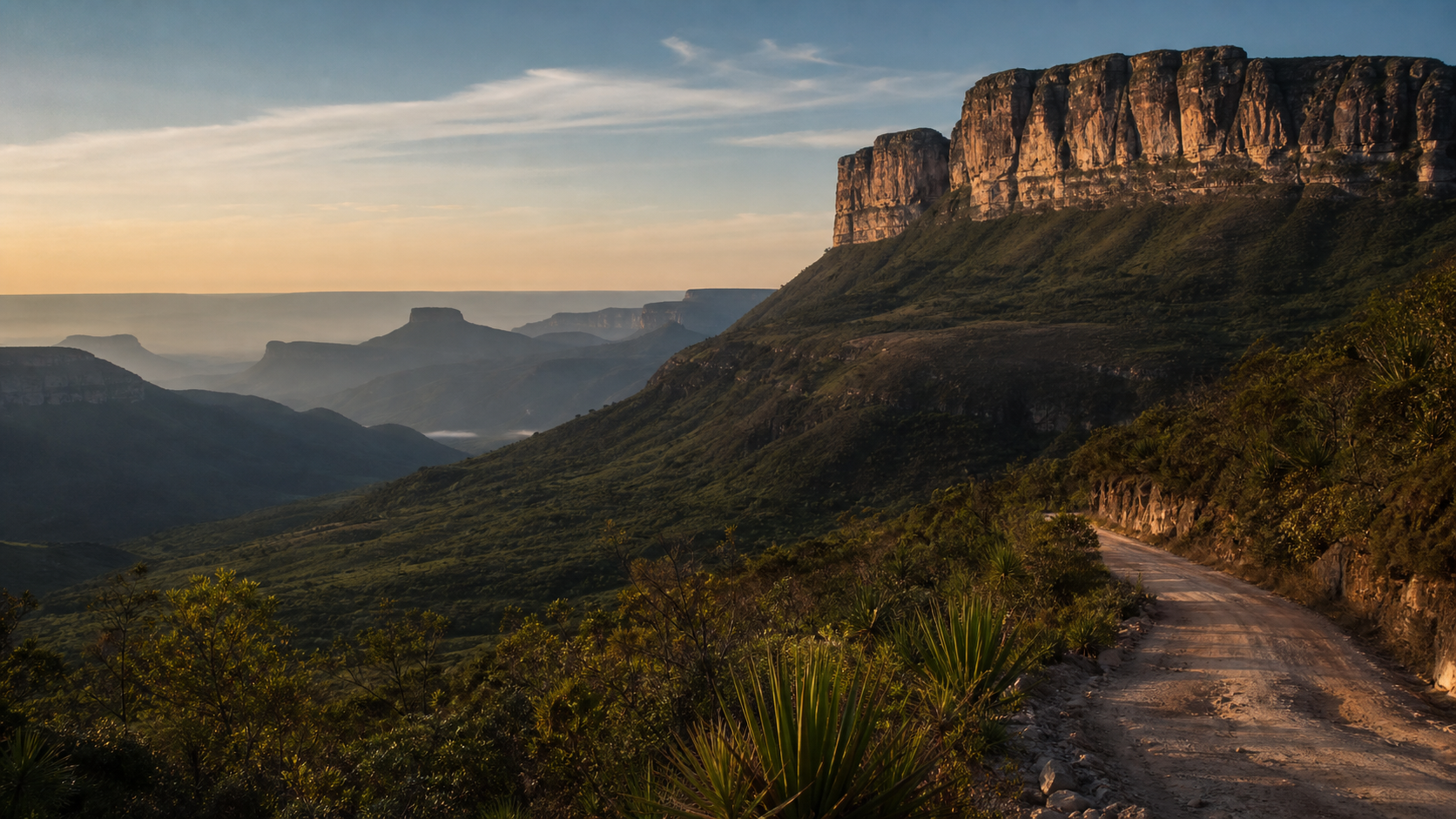 Paisagem da Chapada Diamantina ao amanhecer